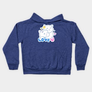 Cute hugging cats Kids Hoodie